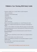 Palliative Care Nursing 2024 Study Guide
