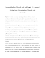 Recrystallization of Benzoic Acid Lab