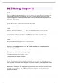 D&E Biology Chapter 33 Questions And Answers With Verified Solutions Graded A&plus;