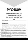 PYC4809 Assignment 3 &lpar;ANSWERS&rpar; 2024 - DISTINCTION GUARANTEED