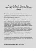 Powerpoint Feb 1 - Attorney client relationship&period; Exam Questions With Verified Answers&period;
