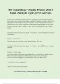 RN Comprehensive Online Practice 2024 A Exam Questions With Correct Answers&period;