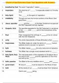 Church of God Exhorters Exam Test Questions with Answers