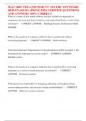 UPDATED 2025&sol;2026 WGU D487 PRE-ASSESSMENT&colon; SECURE SOFTWARE DESIGN &lpar;KEO1&rpar; &lpar;PKEO&rpar; VERIFIED QUESTIONS AND ANSWERS 100&percnt; CORRECT