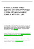 PSYCH I&sol;O EXAM WITH CORRECT QUESTIONS WITH CORRECTRY ANALYZED ANSWERS &lpar;ACTUAL EXAM&rpar; ALREADY GRADED A&plus; LATEST 2024 &ndash; 2025  