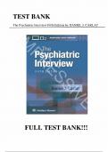 Test Bank for The Psychiatric Interview&comma; Fifth Edition by Daniel J&period; Carlat &mdash; Complete Guide &lpar;All Chapters&rpar;
