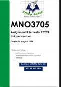 MNO3705 Assignment 3 &lpar;QUALITY ANSWERS&rpar; Semester 2 2024
