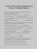 Aceable - Drivers Ed Exam Questions And Answers&period; Verified and Updated