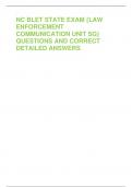 NC BLET STATE EXAM &lbrace;LAW  ENFORCEMENT  COMMUNICATION UNIT SG&rcub;  QUESTIONS AND CORRECT  DETAILED ANSWERS