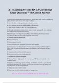 ATI Learning Systems RN 3&period;0 Gerontology Exam Questions With Correct Answers