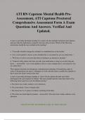 ATI RN Capstone Mental Health Pre- Assessment&comma; ATI Capstone Proctored Comprehensive Assessment Form A Exam Questions And Answers&period; Verified And Updated&period;