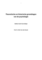 Theoretische en historische grondslagen van de psychologie (2015-2016)