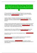 NURS 676 Advanced Pharmacology Final Exam Review Latest Update 2024-2025 100 Questions and 100&percnt; Verified Correct Answers Guaranteed A&plus;