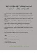 CPT-101 FINAL EXAM Questions And Answers&period; Verified And Updated&period;