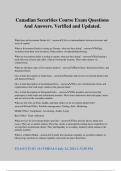 Canadian Securities Course Exam Questions And Answers&period; Verified and Updated&period;
