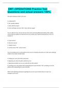 EMT--OPERATIONS Practice Test Questions and actual answers 100&percnt;&period;