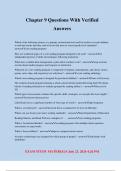 Chapter 9 Questions With Verified Answers