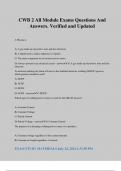 CWB 2 All Module Exams Questions And Answers&period; Verified and Updated