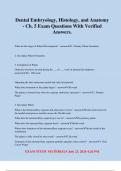 Dental Embryology&comma; Histology&comma; and Anatomy - Ch&period; 5 Exam Questions With Verified Answers&period;
