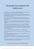 EXAM STUDY MATERIALS July 23&comma; 2024 4&colon;26 PM EMT readiness Exam Questions With Verified Answers