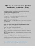 EMT STATE EXAM NC Exam Questions And Answers&period; Verified and Updated