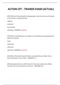 ACTION CPT - TRAINER EXAM &lpar;ACTUAL&rpar; 2024 QUESTIONS AND ANSWERS