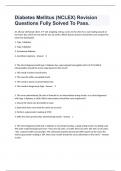Diabetes Mellitus &lpar;NCLEX&rpar; Revision Questions Fully Solved To Pass&period;