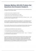 Diabetes Mellitus &lpar;NCLEX&rpar; Problem Set  Questions And Answers Graded A&period;