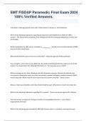 EMT FISDAP Paramedic Final Exam &vert;Questions And Verified Answers Latest Update 2024 &sol;2025 &vert;