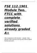 FSE 112&period;1901 Module Two&period; FTCC with complete verified solutions already graded A&plus;
