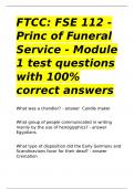 FTCC FSE 112 - Princ of Funeral Service - Module 1 test questions with 100- correct answers&period;