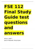 FSE 112 Final Study Guide test questions and answers&period;