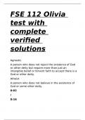 FSE 112 Olivia test with complete verified solutions&period;