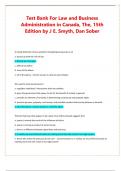 Test Bank For Law and Business Administration in Canada&comma; The&comma; 15th Edition by J E&period; Smyth&comma; Dan Sober