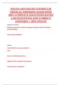 SNCOA ADVANCED COURSE 2-20  CRITICAL THINKING EXAM WITH  100&percnt; COMPLETE SOLUTIONS RATED  A &lpar;60 QUESTIONS AND CORRECT  ANSWERS&rpar; &vert; 2024 UPDATE