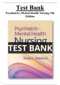 Psychiatric&ndash;Mental Health Nursing&comma; 9th Edition Test Bank by Sheila L&period; Videbeck All Chapters &lpar;1-24&rpar; &vert; A&plus; ULTIMATE GUIDE 2023