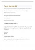 Test 2 &lpar; Nursing 105&rpar; Questions And Answers With Verified Solutions Graded A&plus;