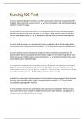 Nursing 105 Final Questions And Answers With Verified Solutions Graded A&plus;