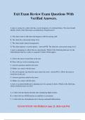 Exit Exam Review Exam Questions With Verified Answers&period;