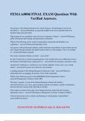 FEMA is800d FINAL EXAM Questions With Verified Answers&period;