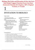 Instructor's Manual for Biology The Unity and Diversity of Life 14th Edition By Cecie Starr Ralph Taggart Christine Evers Lisa Starr &lpar;All Chapters&comma; 100&percnt; Original Verified&comma; A&plus; Grade&rpar;