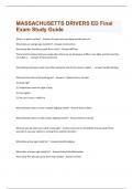 MASSACHUSETTS DRIVERS ED Final Exam Study Guide Updated 2024&sol;2025 Actual Questions and answers with complete solutions