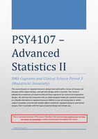 PSY4107 Advanced Statistics II - Summary