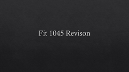 FIT1045 Revision