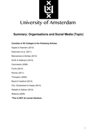 Summary: Organisations and Social Media (Topic)