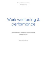samenvatting Work Well-Being & Performance An introduction to contemporary work psychology