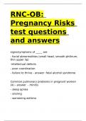 RNC-OB Pregnancy Risks test questions and answers&period;