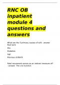 RNC OB inpatient module 4 questions and answers