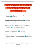 OB Inpatient Certification Practice Questions with Correct Verified Solutions 2024&sol;2025