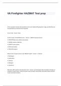 VA Firefighter HAZMAT Test prep Questions and Answers